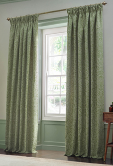 Acorn Tonal Pencil Pleat, Sage - Ready Made Curtains